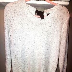 A.n.a Brand Women's White Metallic Sequin Sweater Size Small